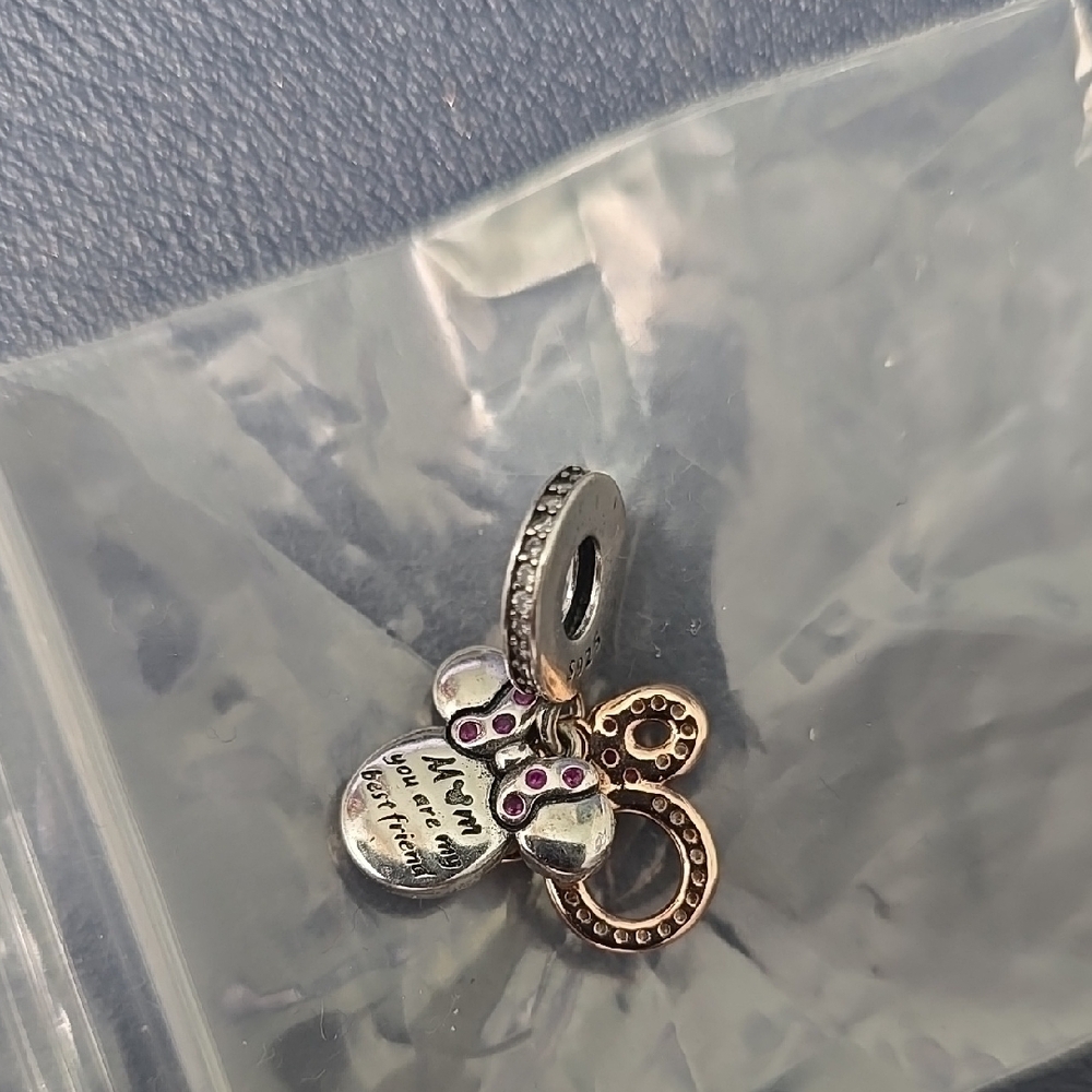 Silver and Gold Charm with Purple Accents
